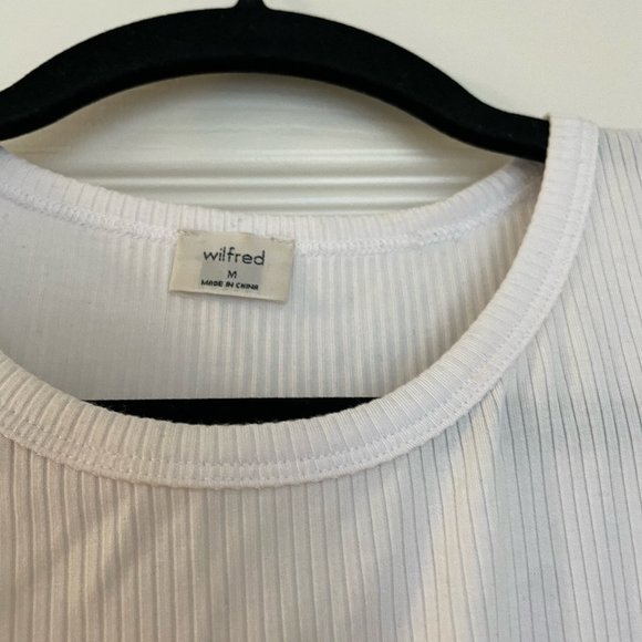 Aritzia Wilfred White Ribbed Tank - M - Picture 2 of 2